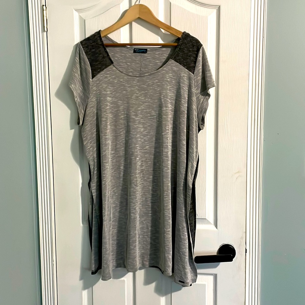 EUC two tone grey Tunic with side slits and zippers